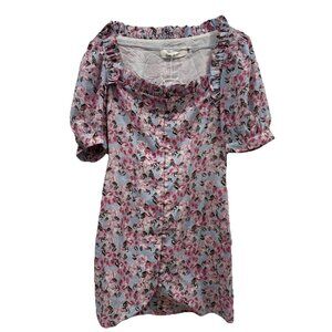 NWT Women’s Quanta Du Soleil De Paris Dress Size 34 Floral‎ blue Pink Xsmall Xs